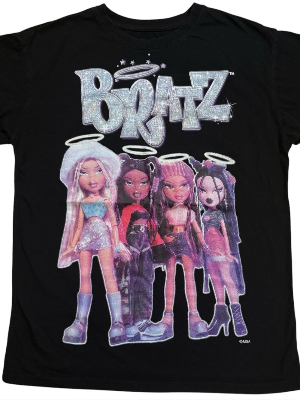 BRATZ Retro Graphic T-Shirt Black Y2K Style Fashion Doll Tee